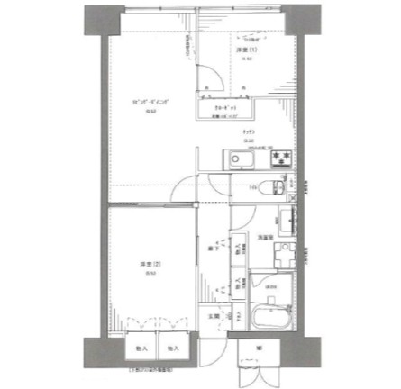 レジディア芝浦1204号室の図面