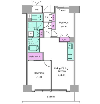 レジディア芝浦710号室の図面