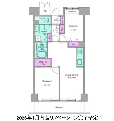 レジディア芝浦908号室の図面