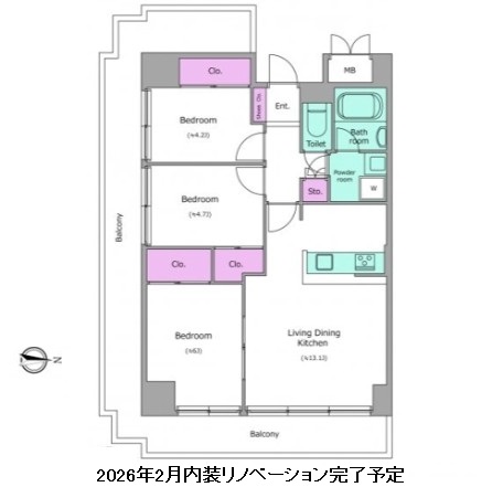 レジディア芝浦911号室の図面