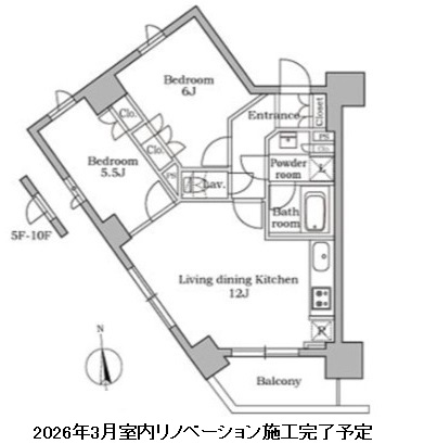 レジディア三軒茶屋602号室の図面