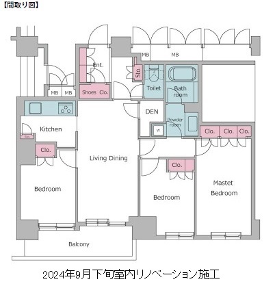 レジディアタワー目黒不動前1508号室の図面