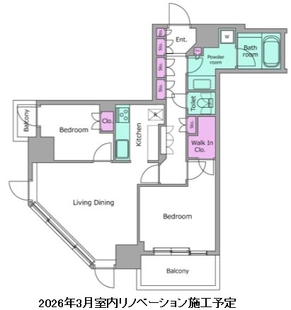 レジディアタワー目黒不動前1511号室の図面