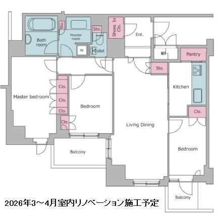 レジディアタワー目黒不動前2312号室の図面