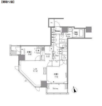 レジディアタワー目黒不動前2810号室の図面