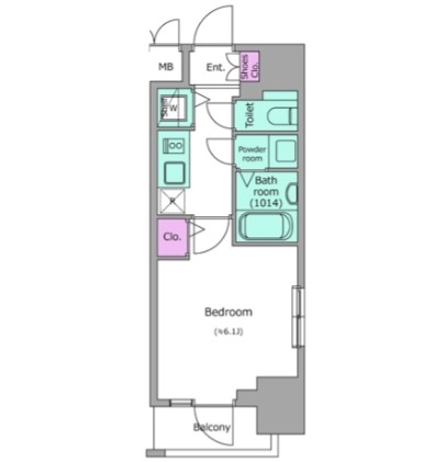レジディア広尾Ⅱ1102号室の図面