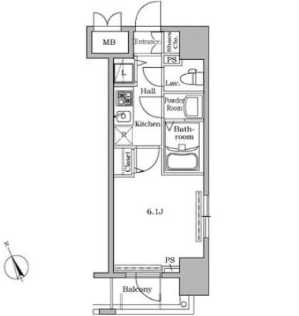 レジディア広尾Ⅱ403号室の図面