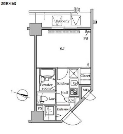 レジディア広尾Ⅱ504号室の図面