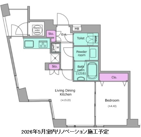 レジディアタワー乃木坂1104号室の図面