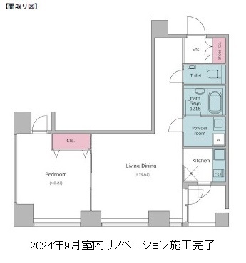 レジディアタワー麻布十番1004号室の図面