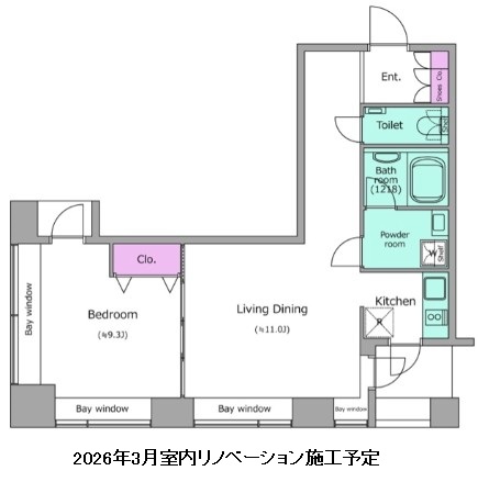レジディアタワー麻布十番1204号室の図面