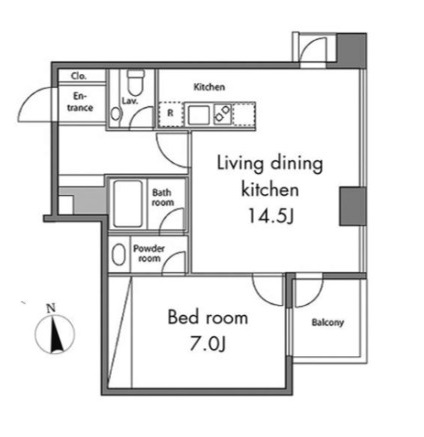 レジディアタワー麻布十番1302号室の図面