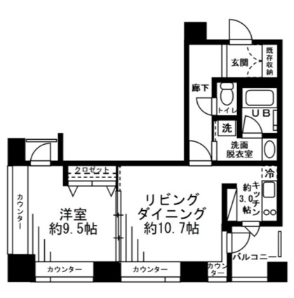 レジディアタワー麻布十番1304号室の図面