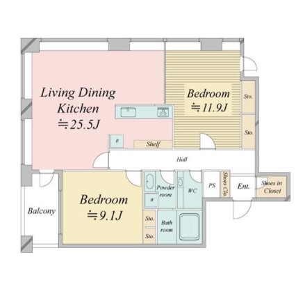 レジディアタワー麻布十番2003号室の図面