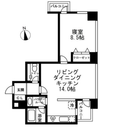 レジディアタワー麻布十番2201号室の図面