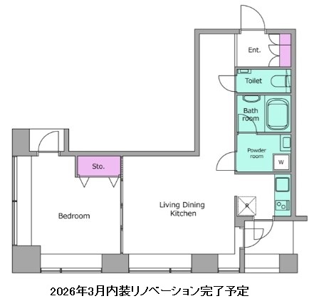 レジディアタワー麻布十番504号室の図面