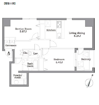 レジディア東麻布1201号室の図面