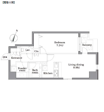レジディア東麻布702号室の図面