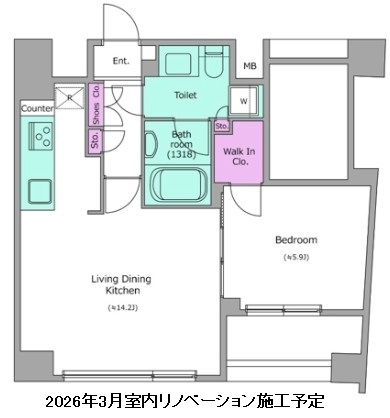 レジディア恵比寿南205号室の図面