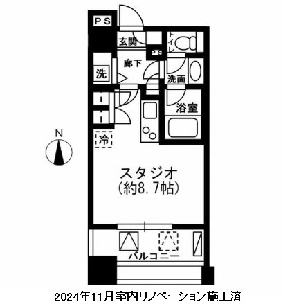 レジディア市ヶ谷208号室の図面