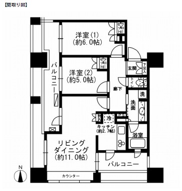 レジディア市ヶ谷506号室の図面