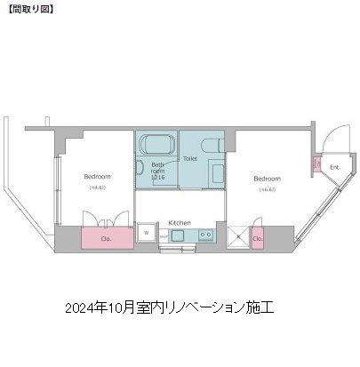 レジディア渋谷1004号室の図面