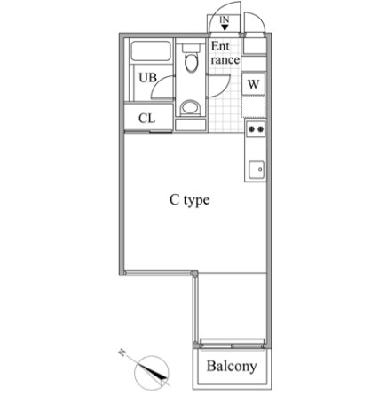 レジディア目黒Ⅱ206号室の図面