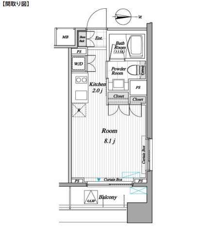 レジディア錦糸町Ⅱ310号室の図面