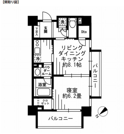 レジディア池尻大橋1103号室の図面