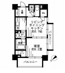 レジディア池尻大橋303号室の図面