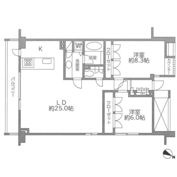 レジディア北新宿203号室の図面
