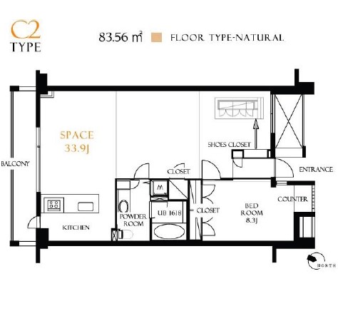 レジディア北新宿205号室の図面