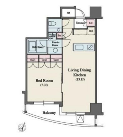 ＭＦＰＲ代々木タワー1602号室の図面