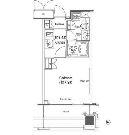 品川グラスレジデンス1102号室の図面