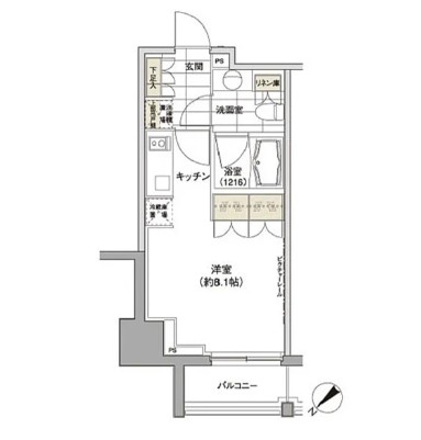 パークハビオ渋谷702号室の図面