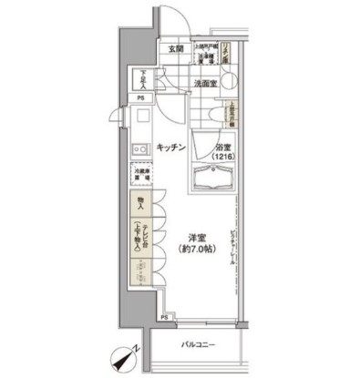 パークハビオ渋谷708号室の図面
