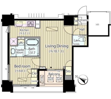 富ヶ谷スプリングス501号室の図面