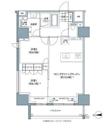 パークハビオ東中野1304号室の図面