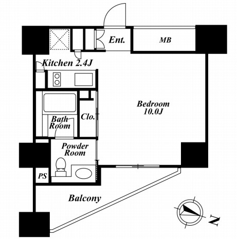 ベルファース目黒1301号室の図面