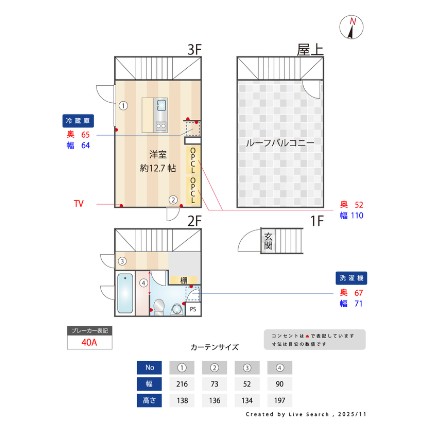 サンフェル神宮前206号室の図面