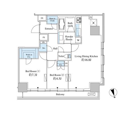 ベルファース芝浦タワー2802号室の図面