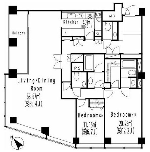 グリーンパーク赤坂3005号室の図面