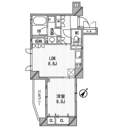 クリオ渋谷ラ・モード305号室の図面