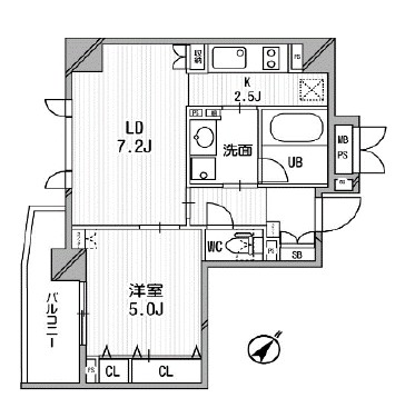 クリオ渋谷ラ・モード402号室の図面