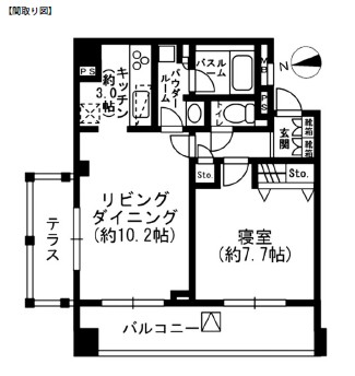 レジディア四谷三丁目1002号室の図面