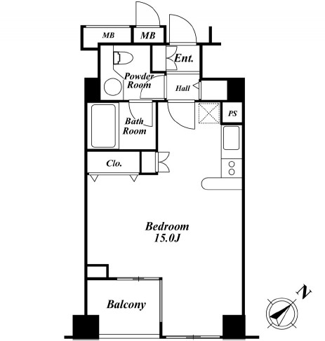 セントラルクリブ六本木1-1203号室の図面