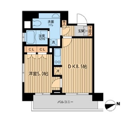 ラクラス田町602号室の図面