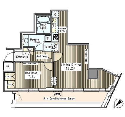 マイタワーレジデンス1414号室の図面