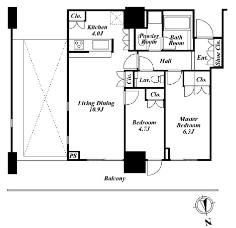 リエトコートアルクスタワー412号室の図面