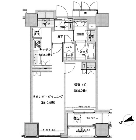 ウエストパークタワー池袋1804号室の図面